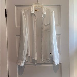 Hollister white sheer button down